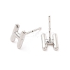 Brass Hollow Out Initial Letter Stud Earrings for Women EJEW-A044-01P-H-2