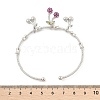 Brass Micro Pave Cubic Zirconia Fruit Charm Bangles for Women BJEW-Z089-01P-02-5