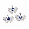 Brass Micro Pave Cubic Zirconia Pendants KK-A181-VA299-1-2