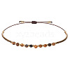 2mm Faceted Natural Tiger Eye Beaded Braided Adjustable Bracelets for Women PF2854-10-1