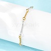 Two-tone 304 Stainless Steel Twisted Rope Link Chain Bracelets for Women BJEW-A160-09GP-1