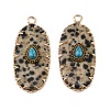 Natural Dalmatian Jasper & Synthetic Turquoise Carved Pendants GG-CBA5963-02C-1