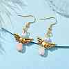 Angel Antique Golden Alloy & Resin Dangle Earrings EJEW-JE05686-01-2