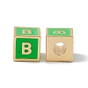 Rack Plating Brass Enamel Beads KK-B060-04G-02B-1