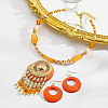Bohemian Ethnic Style Alloy & Acrylic & Natural Shell Flat Round Tassel Pendant Necklaces & Dangle Earrings Sets FS-WGE5C82-03-1