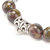 Natural Dragon Blood Stretch Bracelet with Alloy Beads BJEW-JB08017-05-4