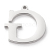 Tarnish Resistant 304 Stainless Steel Letter Pendant Rhinestone Settings STAS-J028-01G-2