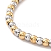 PVD Vacuum Plating 201 Stainless Steel Round Beaded Bracelet for Women STAS-D179-03GP-02-2