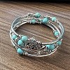 Bohemian Multi-Layered Synthetic Turquoise Wrap Bracelet Women's Jewelry MV3343-2-1