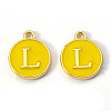 Golden Plated Alloy Enamel Charms X-ENAM-S118-09L-2