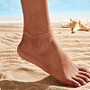 925 Sterling Silver Anklet AJEW-Z039-04G-4