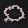 Natural Rose Quartz Beaded Stretch Bracelets BJEW-JB01996-01-1