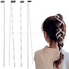4Pcs 4 Styles Plastic Pearl with Iron Hair Clips OHAR-GF0001-36-1