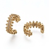 Brass Micro Pave Clear Cubic Zirconia Cuff Earrings EJEW-Z004-01G-2
