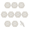 10Pcs 1-Hole Alloy Shank Buttons BUTT-FG0001-33-1