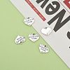 Wedding Theme Antique Silver Tone Tibetan Style Alloy Heart with Mother of the Groom Rhinestone Charms LS-TIBEP-N005-17A-6