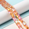 AB Color Plated Transparent Glass Beads Strands EGLA-P051-06A-A04-2