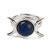 Dyed Natural Lapis Lazuli Adjustable Rings RJEW-K271-01P-11-2