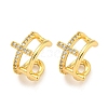 Brass Micro Pave Clear Cubic Zirconia Cuff Earrings for Women EJEW-C104-130G-1