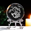 Inner Carving 12 Chinese Zodiac Signs Glass Crystal Ball Diaplay Decoration with Metal Holder PW-WG32D61-10-1