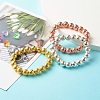 3Pcs 3 Colors Natural Lava Rock Stretch Bracelets Set BJEW-JB06838-04-2