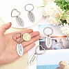 GOMAKERER 6Pcs 2 Styles Mother's Day Oval with Word Remember I Love You Mom Stainless Steel Keychain AJEW-GO0001-57-3