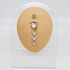 304 Stainless Steel Crystal Rhinestone Dangle Belly Rings WGC038A-06-1