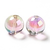 Two Tone UV Plating Rainbow Iridescent Acrylic Beads TACR-D010-03A-06-2