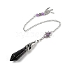 Natural Amethyst Cone Dowsing Pendulum Big Pointed Pendants AJEW-Z041-01J-AS-3