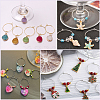 SOFPLATE 200Pcs 2 Colors Brass Wine Glass Charm Rings KK-SP0001-32B-6