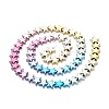Rainbow Color Electroplate Non-magnetic Synthetic Hematite Beads Strands G-L489-I01-2
