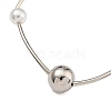 Rack Plating Brass & ABS Plastic Pearl Beads Round Link Chain Necklaces for Women NJEW-C059-08P-2