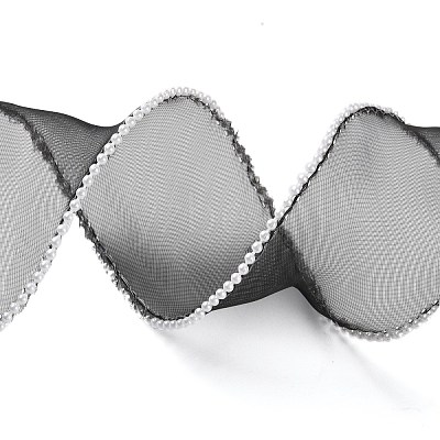 5 Yards ABS Pearl Edged Mesh Ribbon for Bowknot Making OCOR-B004-01A-08-1