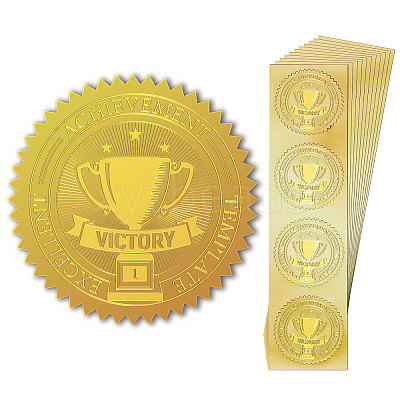 Self Adhesive Gold Foil Embossed Stickers DIY-WH0211-367-1