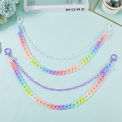 2Pcs 2 Colors Resin Double Layer Chain Belts for Pants AJEW-GF0011-20A-1