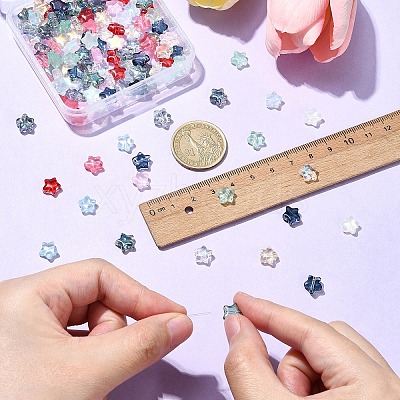 12 Colors Transparent Glass Beads GLAA-YW0003-67-1