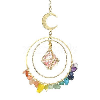 Brass Linking Rings Suncatchers HJEW-TA00093-1