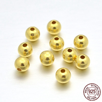 925 Sterling Silver Round Beads Y-STER-E040-01A-1