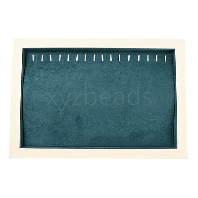 Rectangle Microfiber Cloth Pendant Necklaces Display Stands NDIS-E023-01-1