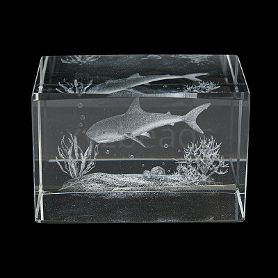 3D Laser Engraving Animal Glass Figurine DJEW-R013-01B-1