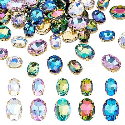 60Pcs 10 Style Oval Sew on Rhinestone DIY-UN0004-34-1