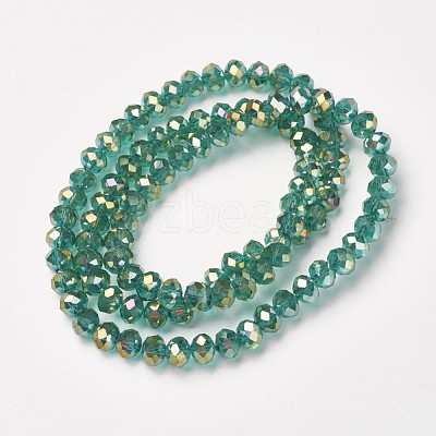 Electroplate Transparent Glass Beads Strands EGLA-A034-T6mm-T05-1