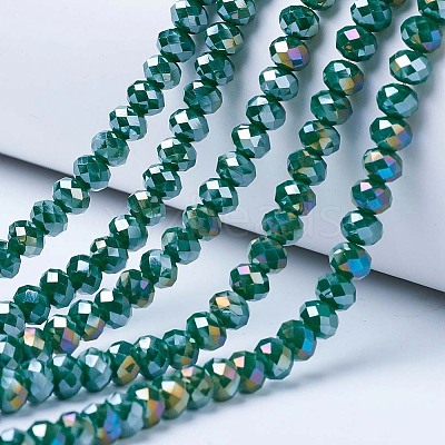 Electroplate Glass Beads Strands EGLA-A044-P8mm-B09-1