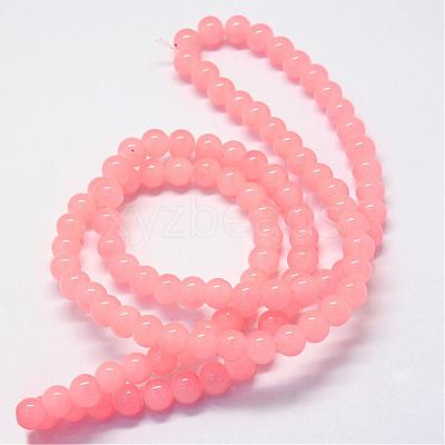 Baking Paint Imitation Jade Glass Round Bead Strands DGLA-Q021-4mm-03-1