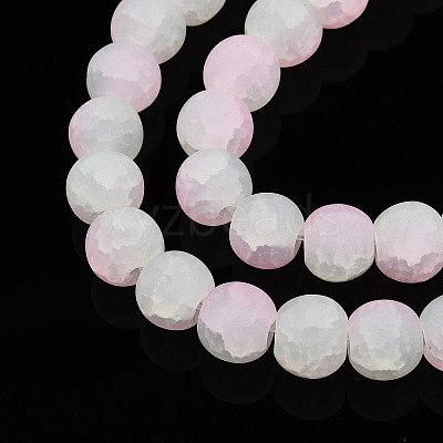 Crackle Glass Beads Strands GLAA-N009-8mm-01-1