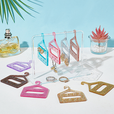 20Pcs 10 Colors 8-Hole Mini Glitter Acrylic Earring Hanger EDIS-PH0001-82-1