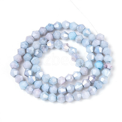 Ombre Effect Dyed Glass Beads Strands GLAA-T025-4mm-09H-1