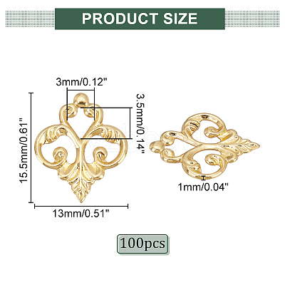 100Pcs 201 Stainless Steel Filigree Joiners Links STAS-DC0011-55-1