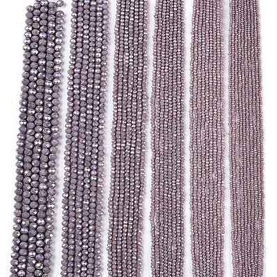Electroplate Glass Beads Strands EGLA-A044-P6mm-B13-1