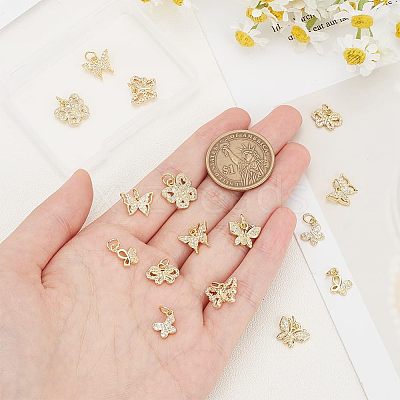 16Pcs 8 Style Alloy Rhinestone Charms ALRI-AR0001-06-1
